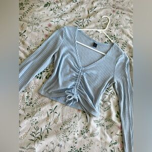 Free with purchase! Soft Blue Ribbed Sweater